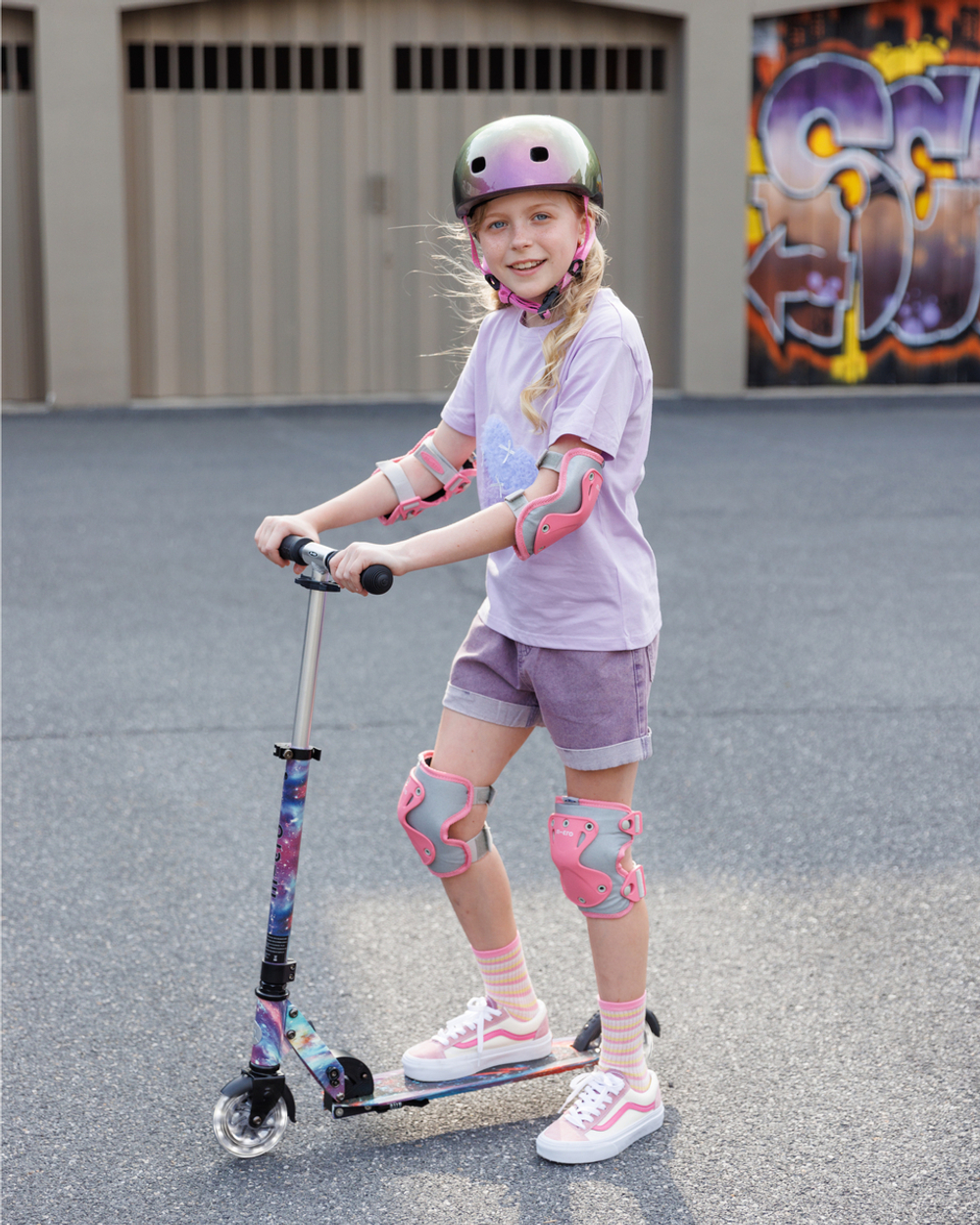 Самокат Micro Sprite Glow (светится в темноте) LED, Art Млечный путь