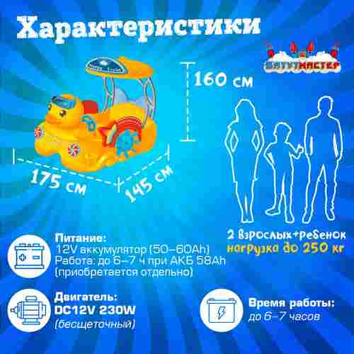 Семейная электрическая лодка-катамаран «Утенок» , 2+1