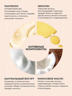 Cosmex Маска для волос с кератином увлажняющая восстанавливающая Keratin Hair Mask 500 мл
