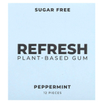 Refresh Gum, Жевательная резинка на растительной основе, без сахара, перечная мята, 12 шт.