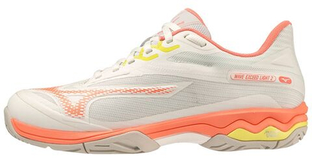 Женские Кроссовки теннисные Mizuno Wave Exceed Light 2AC - белый, Оранжевый, зеленый