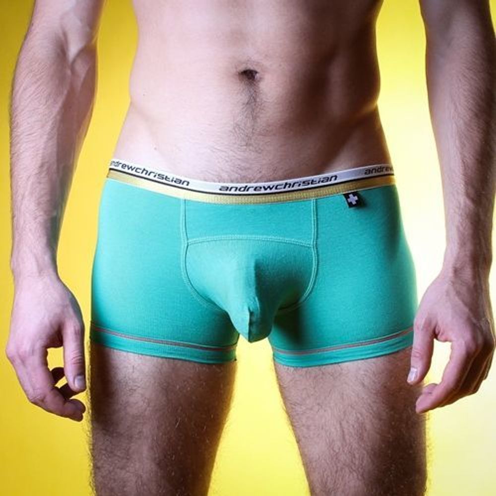 Мужские трусы боксеры малахитовые Andrew Christian Vibe Boxer Green Mineral  AC4-M086