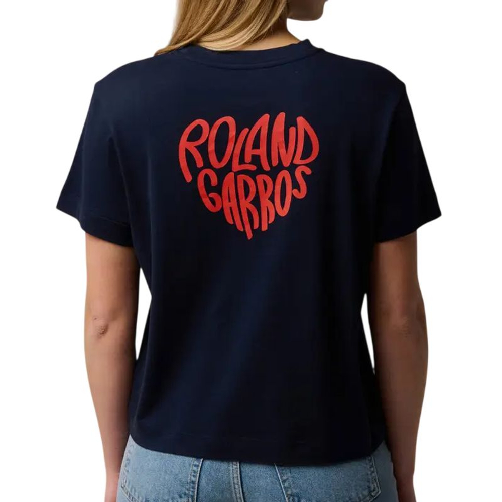 Женская теннисная футболка Roland Garros Heart Heritage - navy blue