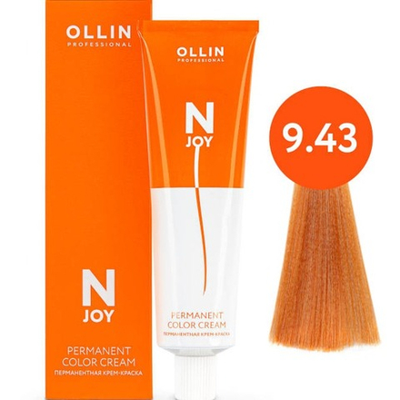 OLLIN PROFESSIONAL N-JOY - перманентная крем-краска для волос, 9/43 блондин медно-золотистый, 100 мл
