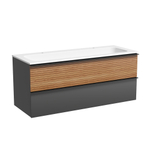 Тумба подвесная под раковину Sancos Delta, Дуб красный/графит 1195х445х500