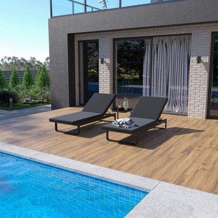 Шезлонг Ideal Patio ЛЕТТО антрацит - каркас карбон