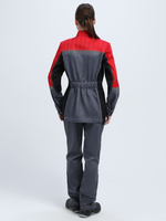 Костюм женский Вектрон-1 (тк.Смесовая,240) брюки, серый/красный/черный