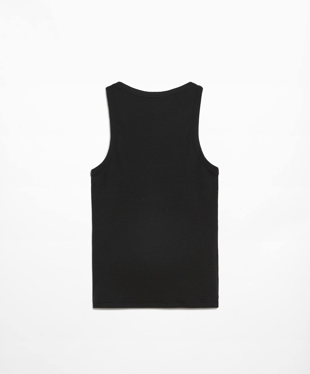 Oysho Топ на бретелях в рубчик, черный