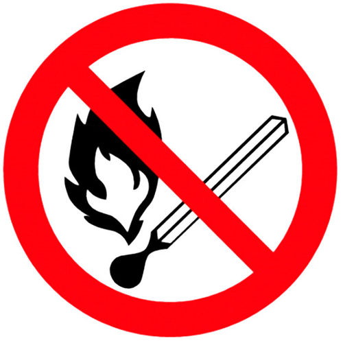 Р02 "Запрещается пользоваться открытым огнем и курить"