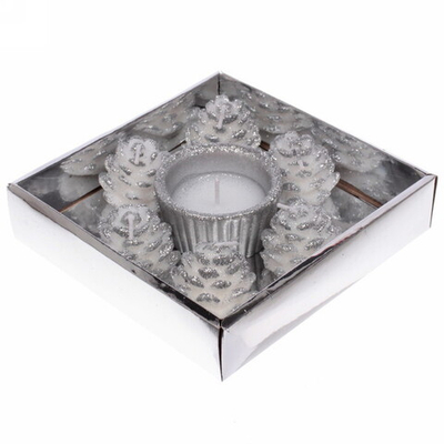 Набор свечей «Лесное очарование» 14х14х3 см, серебро