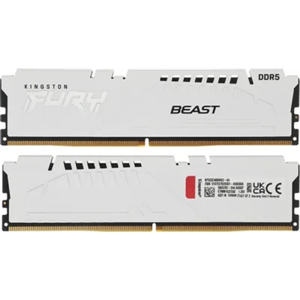 Оперативная память Kingston 64GB 5200MT / s DDR5 CL40 DIMM (Kit of 2) FURY Beast White XMP KF552C40BWK2-64