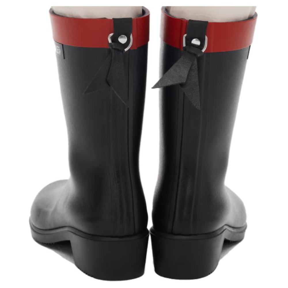 AIGLE Waterproof Abrasion Resistant Cushioning Comfortable Rain Boots Women"s Black Red