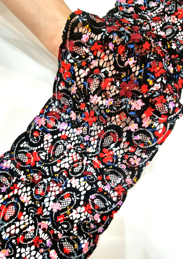 Кружево эластичное мультиколор К018