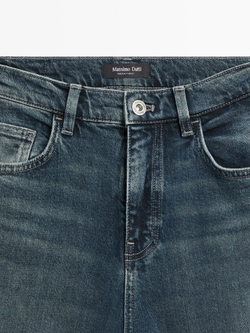 Massimo Dutti Джинсы клеш со средней посадкой, средне-синий