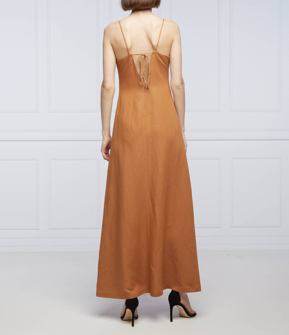 льняное платье Patrizia Pepe - светло-коричневый(2A2389 A052)