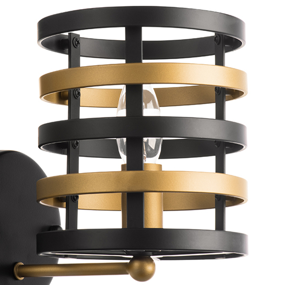 735610 Бра EPSILON 1х40W E14 ЧЕРНЫЙ/ЗОЛОТО