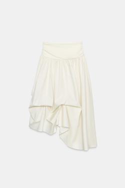 ZARA ОБЪЕМНАЯ КОМБИНИРОВАННАЯ ЮБКА, ЭКРЮ