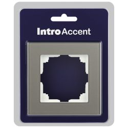 Рамка для розеток и выключателей Intro Accent 6-511-09 на 1 пост СУ стекло титан | Intro