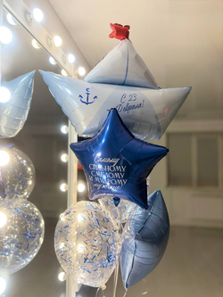 Воздушные гелиевые шары бумажный кораблик №4795
