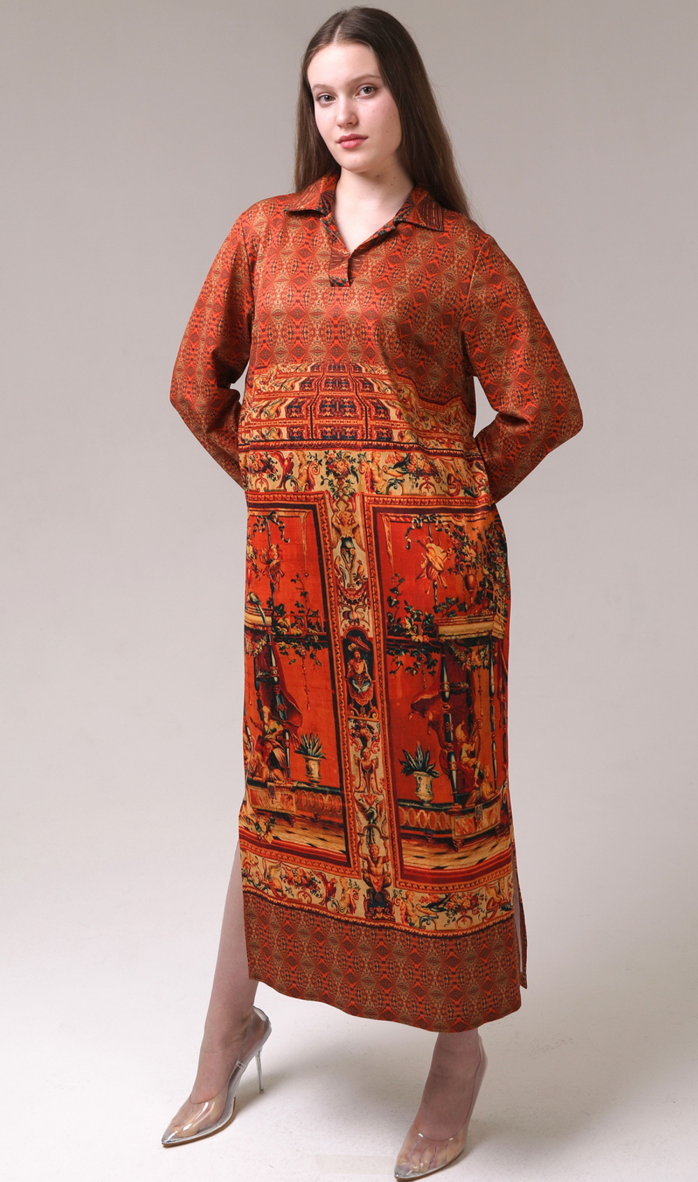 Платье "Гротеск", по мотивам фламандской шпалеры 17 века. Серия «Гротеск»