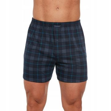 Трусы мужские семейные для больших мужчин Cornette Comfort тёмно-синие в клетку 008/264