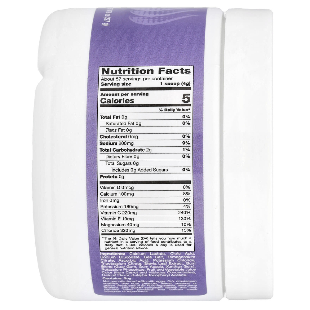 California Gold Nutrition, HydrationUP®, смесь для приготовления напитка с электролитами, с витамином D, кальцием, железом и калием, со вкусом винограда, 227 г (8 унций)