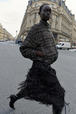 ZARA БОМБЕР С МЕТАЛЛИЗИРОВАННОЙ НИТЬЮ, ЧЕРНЫЙ/ЭКРЮ