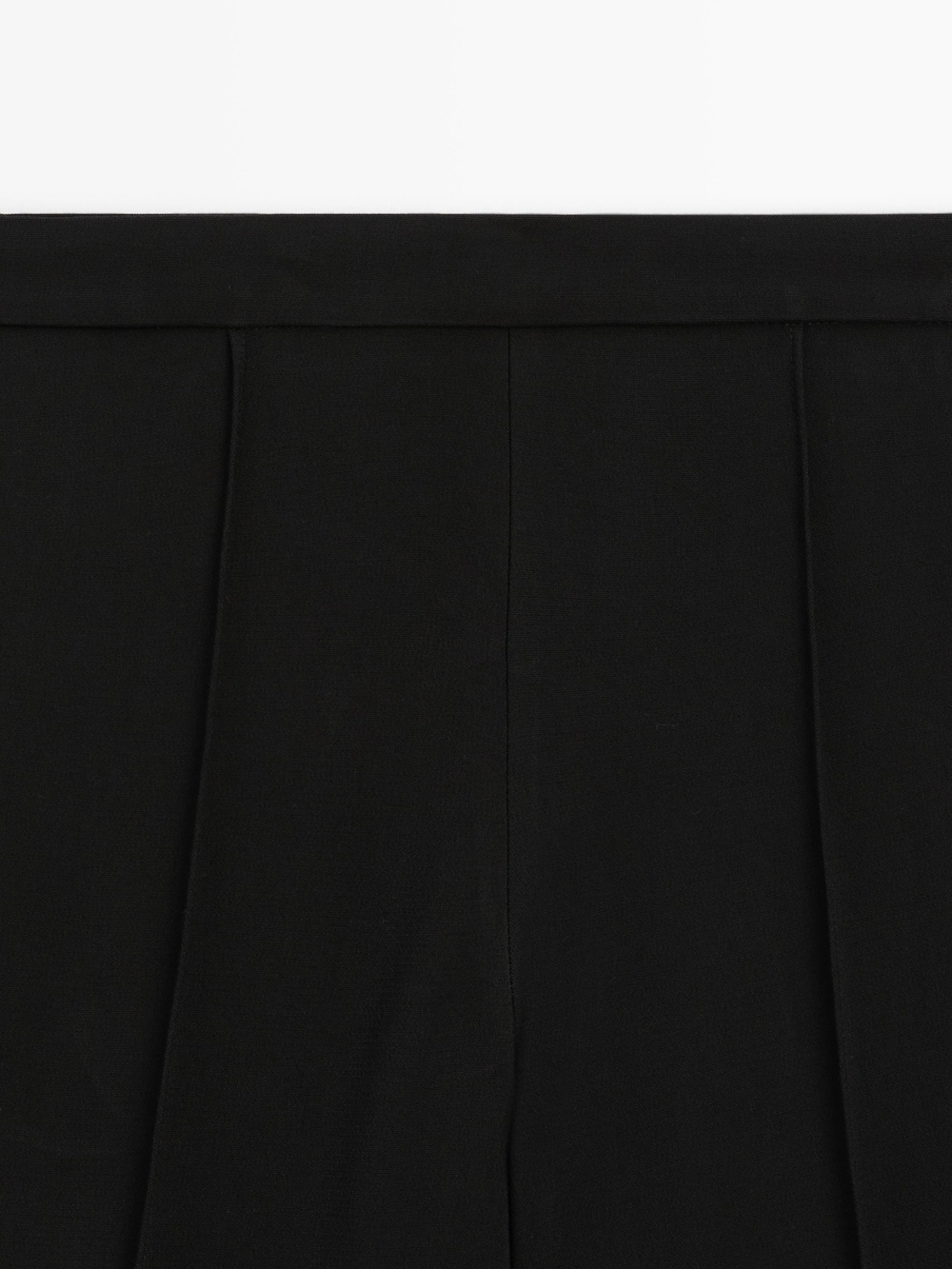 Massimo Dutti Креповые брюки с декоративными швами, черный