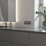 Выключатель двухклавишный проходной (серебряный матовый)