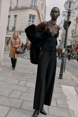 ZARA БРЮКИ С КАРМАНАМИ НА МОЛНИИ, ЧЕРНЫЙ