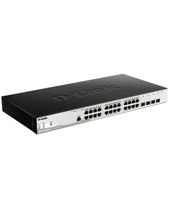 D-Link DGS-1210-28P/ME/B2A Управляемый L2 коммутатор с 24 портами 10/100/1000Base-T и 4 портами 1000Base-X SFP (24 порта PoE 802.3af/at, PoE-бюджет 193 Вт)