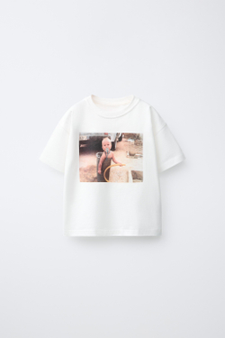 ZARA X PUKAS ФУТБОЛКА С ФОТОГРАФИЕЙ PUKAS SURF, БЕЛЫЙ