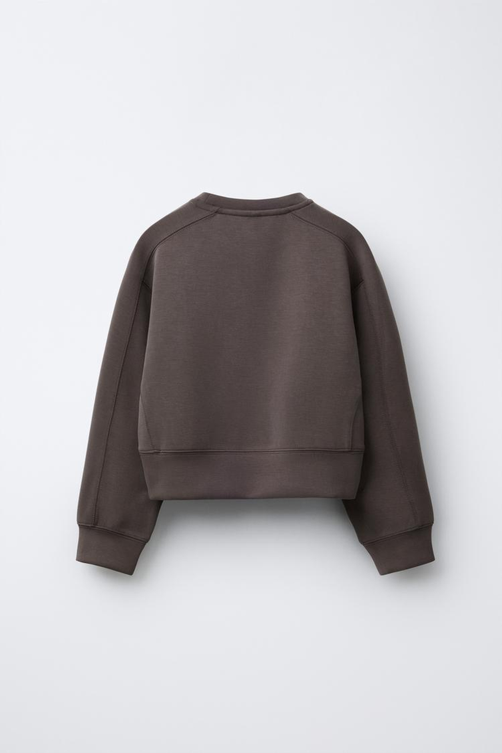 ZARA СПОРТИВНАЯ ТОЛСТОВКА С РЕЛЬЕФНОЙ НАДПИСЬЮ, КОРИЧНЕВЫЙ