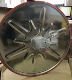 Зеркало сферическое круглое с козырьком из нержавеющей стали 490 мм