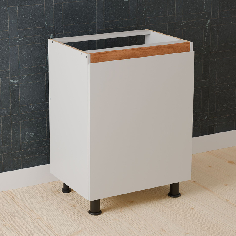 Кухонный модуль напольный, 60х60х85, Валенсия, под мойку, тумба под раковину с дверью, на ножках, белая, Dipriz