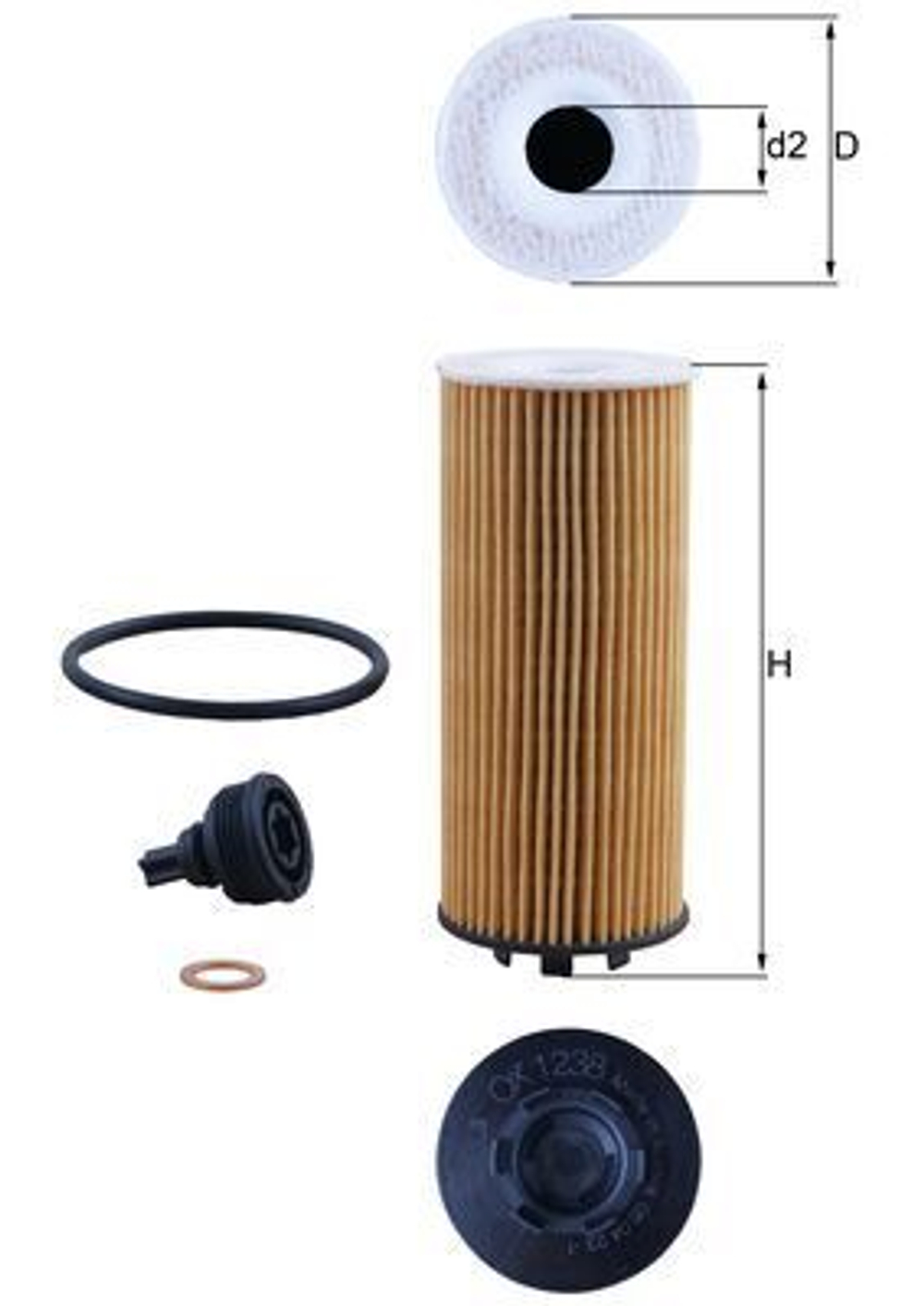 MAHLE - OX1238D-MAH - Oil Filter