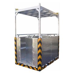 Люлька подвесная алюминиевая MEGAL ЛПА - 4/1 с защитным демпфером сигнального цвета