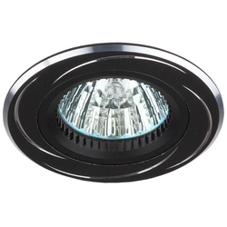 Встраиваемый светильник алюминиевый ЭРА KL34 AL/BK/1 поворотный MR16 12V 50W черный