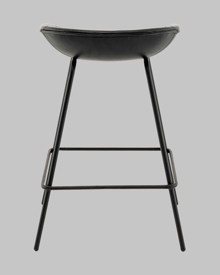 Стул полубарный Фуриоса экокожа чёрный