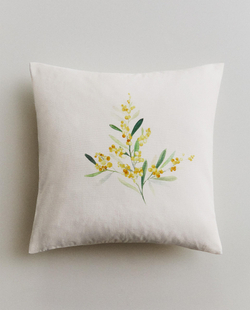 Zara Home наволочка декоративная из хлопка, молочный, 45x45 см