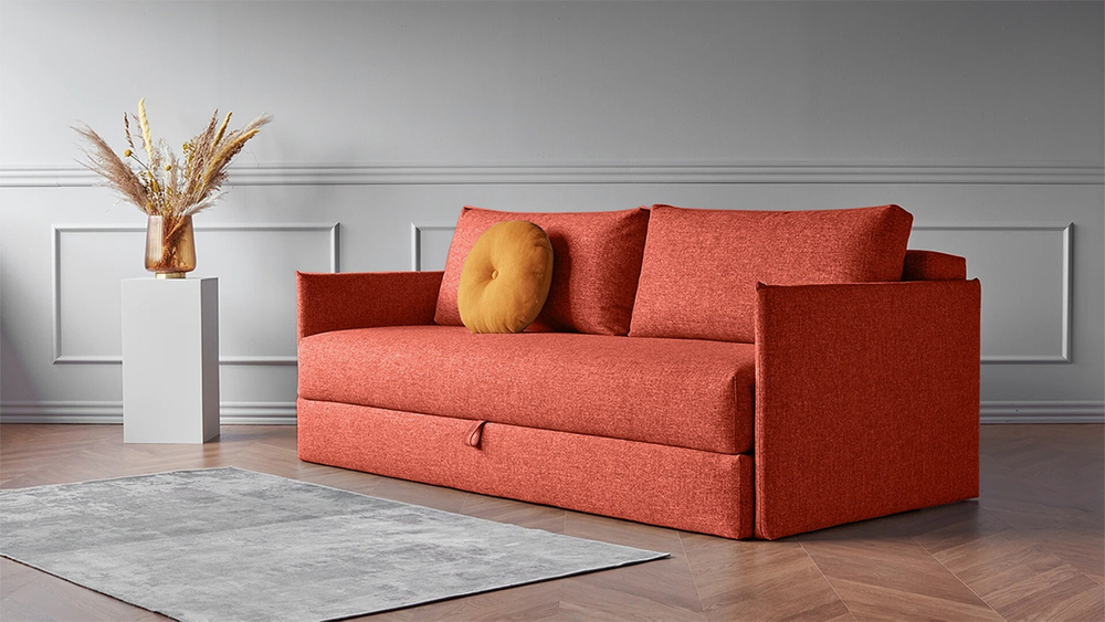 Диван Коя Лайт Strong Plus 11 208*94*80 см, Красный  Еврокнижка Фиеста