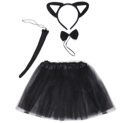 Карнавальный костюм «Кошка» (юбка,ободок, хвост, бабочка)