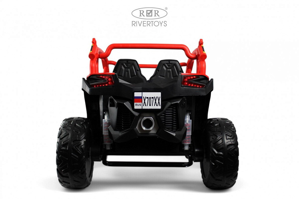Детский электромобиль RiverToys X707XX BLACK-RED/черно-красный