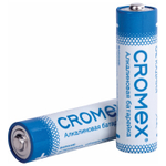 Батарейки алкалиновые "пальчиковые" комплект 12 шт. CROMEX Alkaline AA (LR6 15A) спайка (5 штук в упаковке)