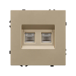 Механизм сдвоенной компьютерной розетки SCT-NOBE-MPC2-SFPL-GD (RJ-45, CAT6) (Arlight, -) 054314