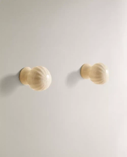 ZARA HOME МЕБЕЛЬНАЯ РУЧКА ИЗ КЕРАМИКИ С ЭФФЕКТОМ КРАКЛЕ (НАБОР ИЗ 2 ШТ.), БЕЛЫЙ