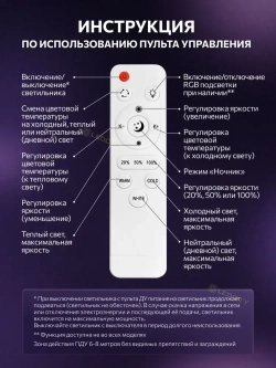 Люстра потолочная с пультом, черная, светильник