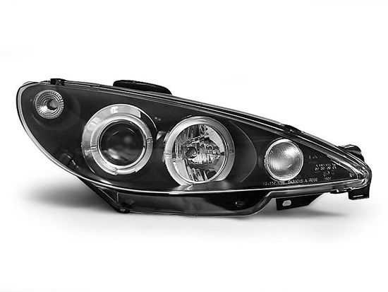 Передние фары black angel eyes для Peugeot 206 2002-
