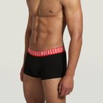 Мужские трусы хипсы набор 3 в 1 черные с красной резинкой Bikkembergs BKK1UTR05TR1111
