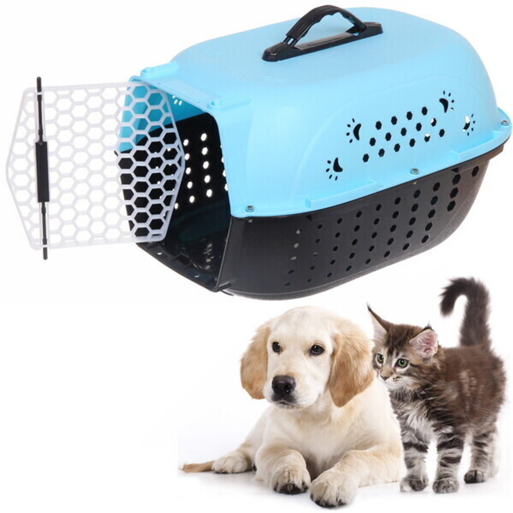 Переноска для животных «ЛЮБИМЫЙ БРО», лапки, цвет голубой, 48*32*28см/до 10кг (Лейбл)